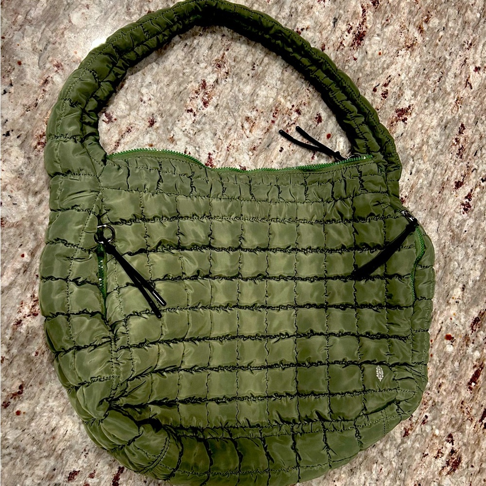 Free People Movement Green Quilted Carryall